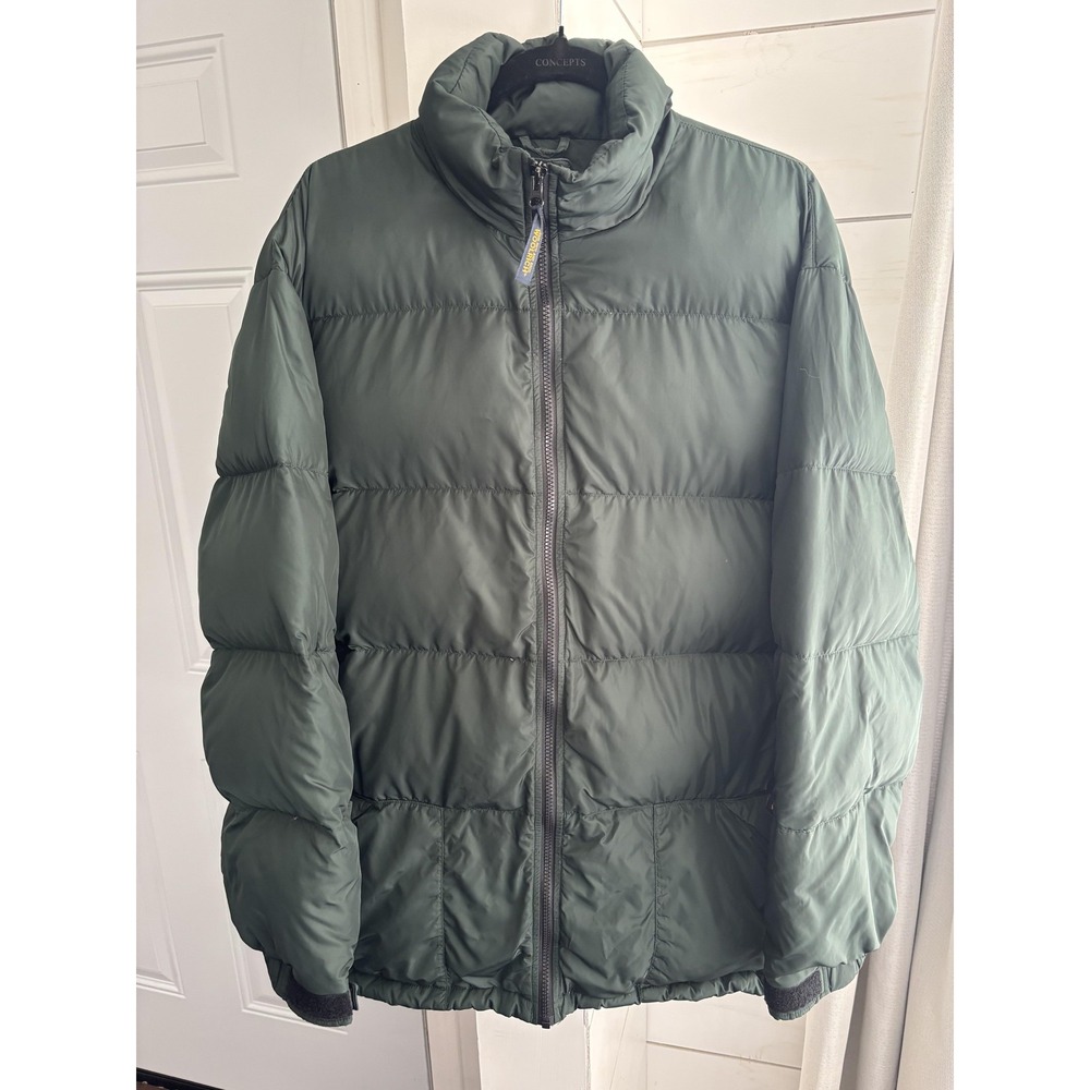 Woolrich Jacket Mens Large Forest Green‎ Duck Down Puffer Nylon Winter Coat